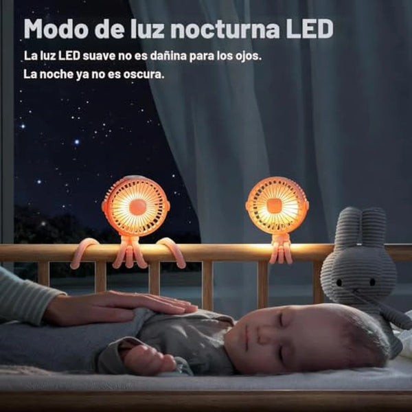 Ventilador Trípode Pulpo 2 en 1 para Cochecito