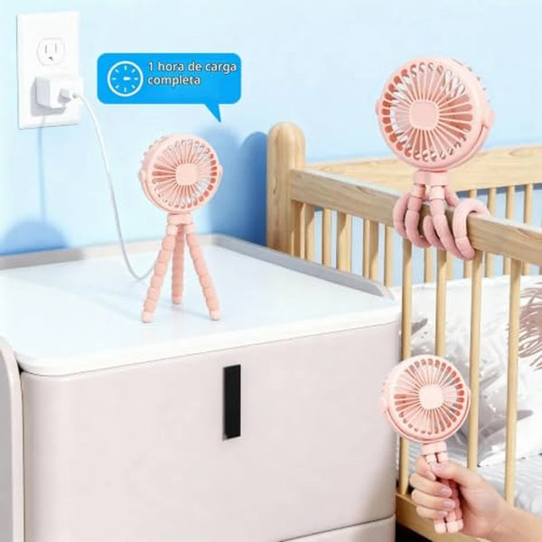 Ventilador Trípode Pulpo 2 en 1 para Cochecito