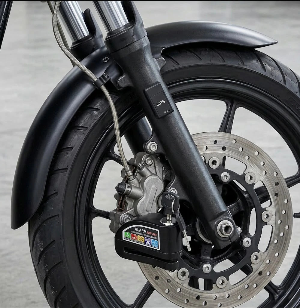 Kit Anti Robo Para Motos – Candado Bloqueo Con Alarma + Mini GPS