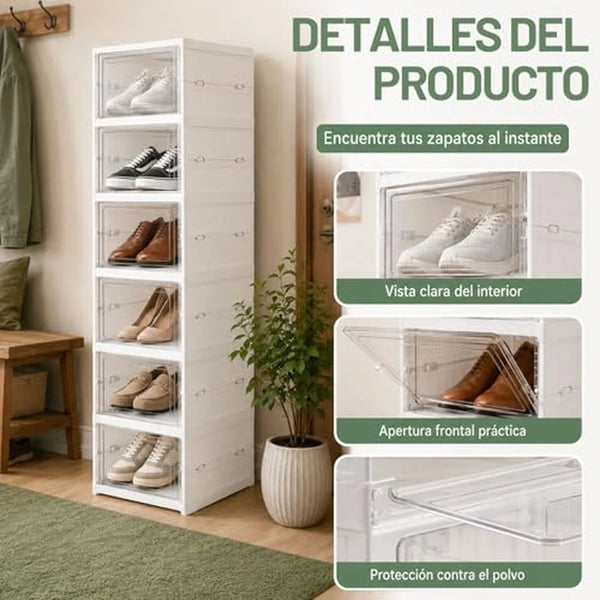 Zapatera Organizadora Plegable 6 Niveles con Cubierta Transparente