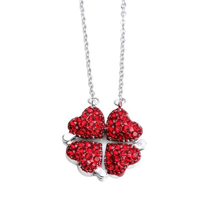 Collar de trebol de 4 corazones